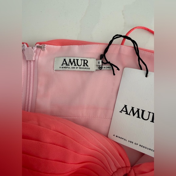 NWT | AMUR | Emmett Pleated Cut Out Maxi Dress in Ombré Sunset | Sz 6 - Picture 11 of 13